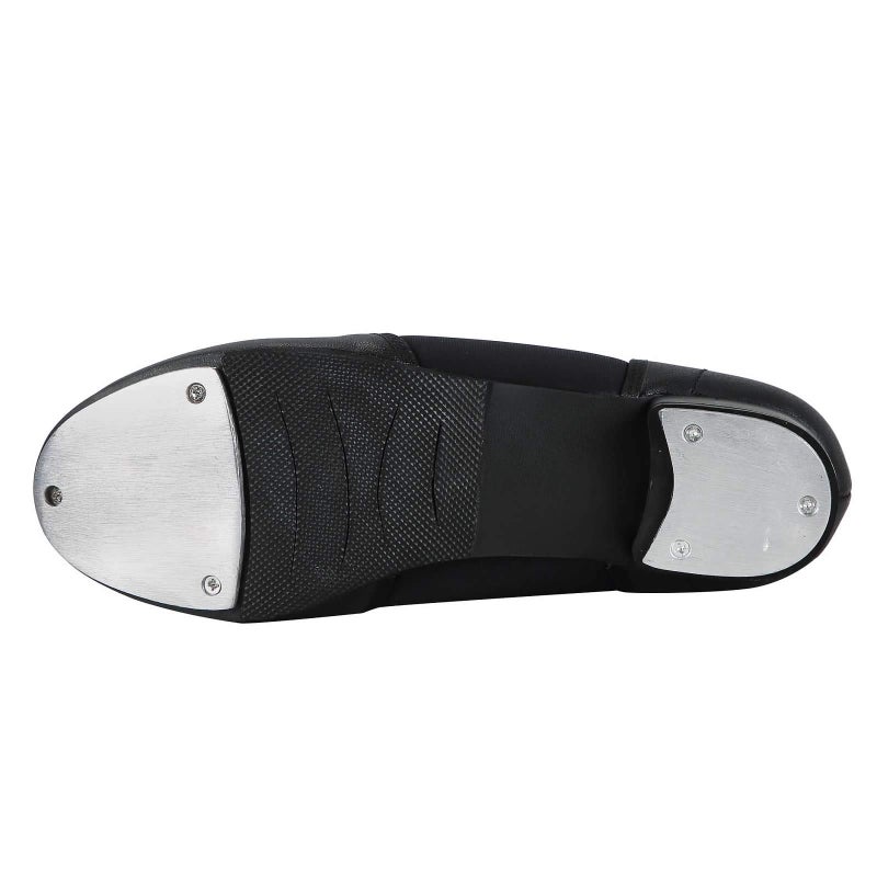Linodes Unisex PU Leather Slip On Tap Shoe Dance Shoes for Women and Men's Dance Shoes-Black-9M - Image 4